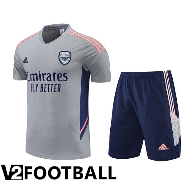 Arsenal Training T Shirt + Shorts Grey 2022/2023