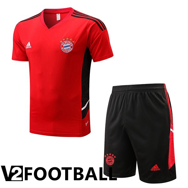 Bayern Munich Training T Shirt + Shorts Red 2022/2023