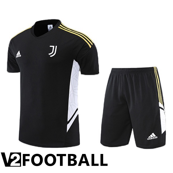 Juventus Training T Shirt + Shorts Black 2022/2023
