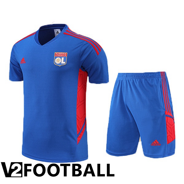 Olympique Lyon Training T Shirt + Shorts Blue 2022/2023