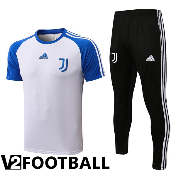 Juventus Training T Shirt + Pants White Blue 2022/2023
