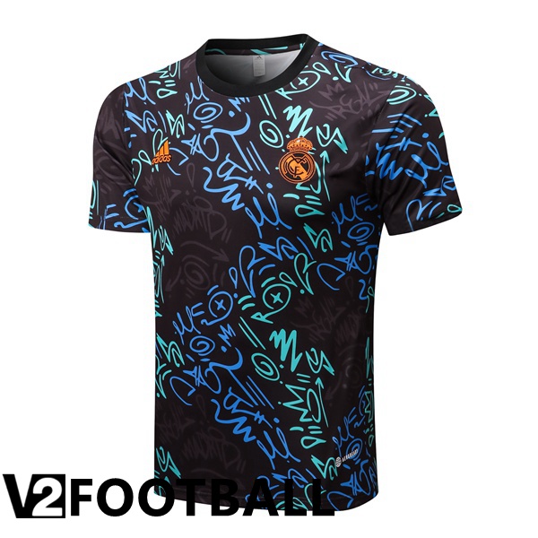 Real Madrid Training T Shirt Blue Black 2022/2023