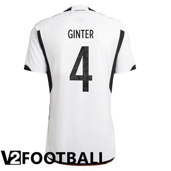 Germany (GINTER 4) Home Shirts Black White World Cup 2022