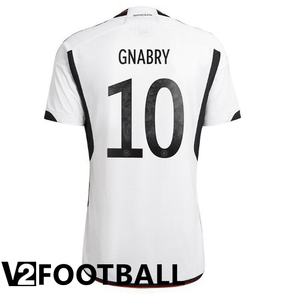 Germany (GNABRY 10) Home Shirts Black White World Cup 2022