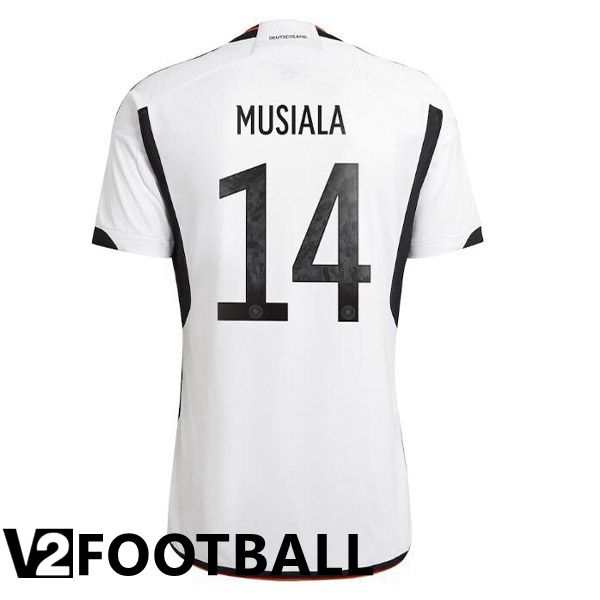 Germany (MUSIALA 14) Home Shirts Black White World Cup 2022