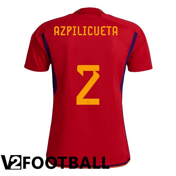Spain (AZPILICUETA 2) Home Shirts Red World Cup 2022