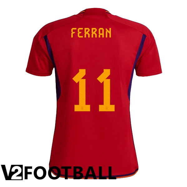 Spain (FERRAN 11) Home Shirts Red World Cup 2022