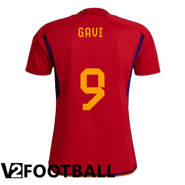 Spain (GAVI 9) Home Shirts Red World Cup 2022