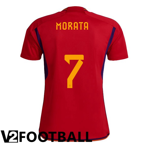 Spain (MORATA 7) Home Shirts Red World Cup 2022