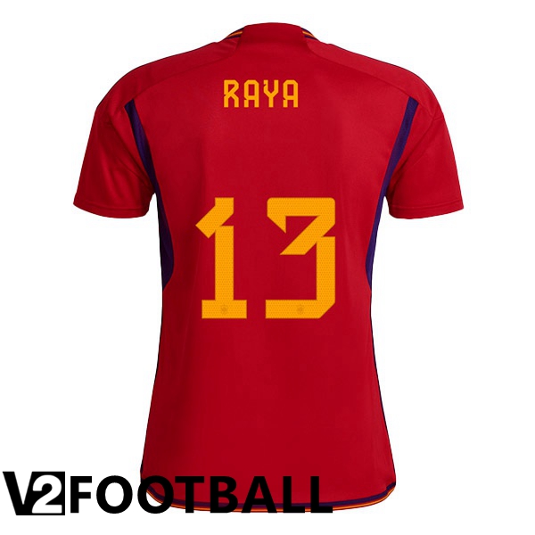 Spain (RAYA 13) Home Shirts Red World Cup 2022