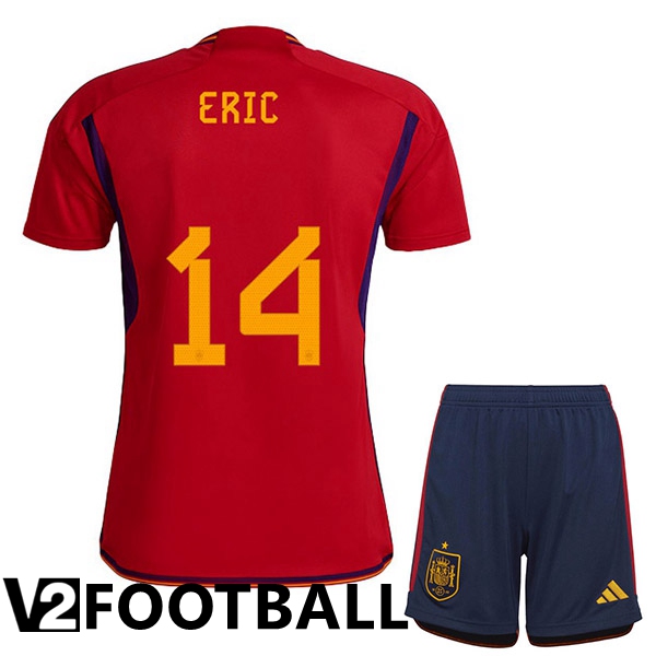 Spain (ERIC 14) Kids Home Shirts Red World Cup 2022