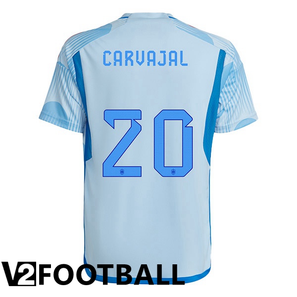 Spain (CARVAJAL 20) Away Shirts Blue White World Cup 2022