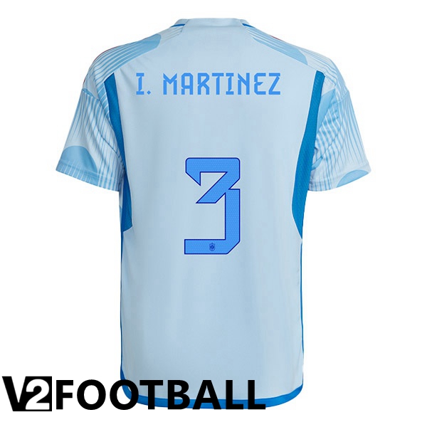 Spain (I. MARTINEZ 3) Away Shirts Blue White World Cup 2022