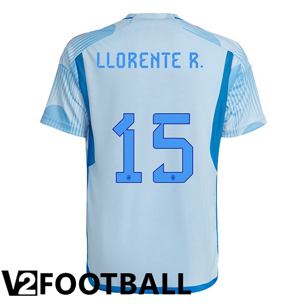 Spain (LLORENTE R. 15) Away Shirts Blue White World Cup 2022