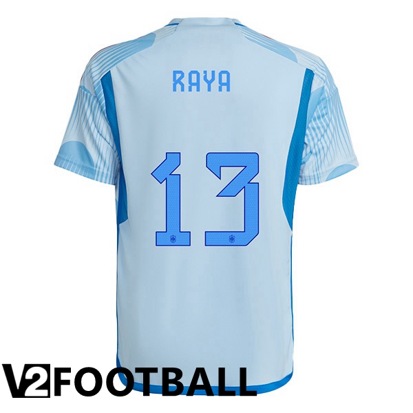 Spain (RAYA 13) Away Shirts Blue White World Cup 2022