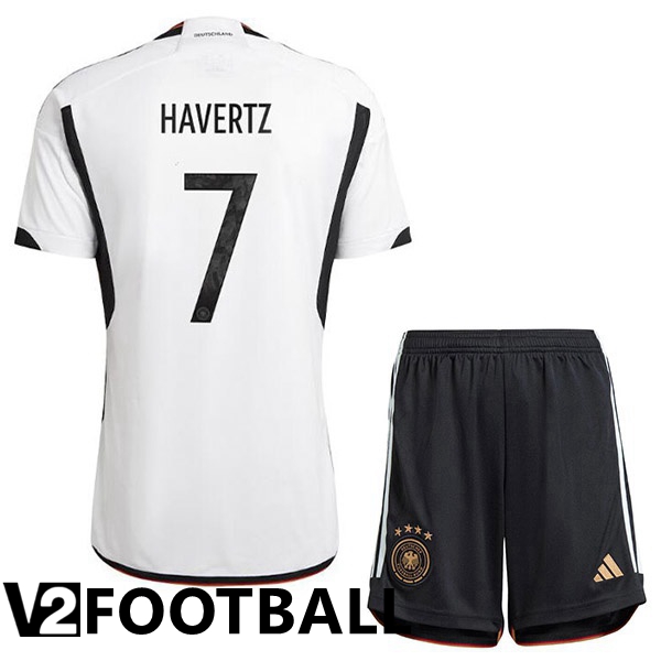 Germany (HAGreenZ 7) Kids Home Shirts Black White World Cup 2022