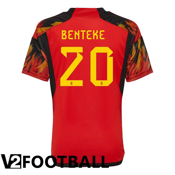 Belgium (BENTEKE 20) Home Shirts Red World Cup 2022