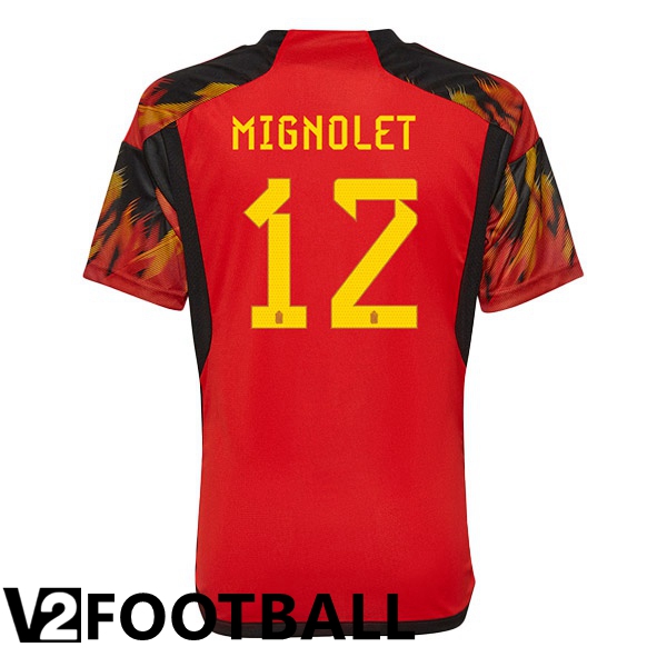 Belgium (MIGNOLET 12) Home Shirts Red World Cup 2022