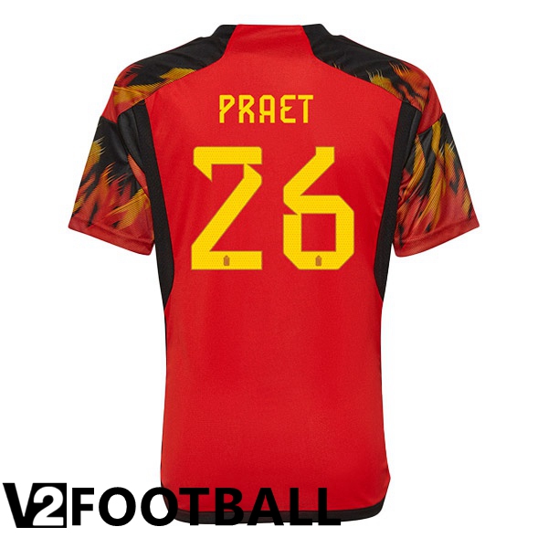 Belgium (PRAET 26) Home Shirts Red World Cup 2022
