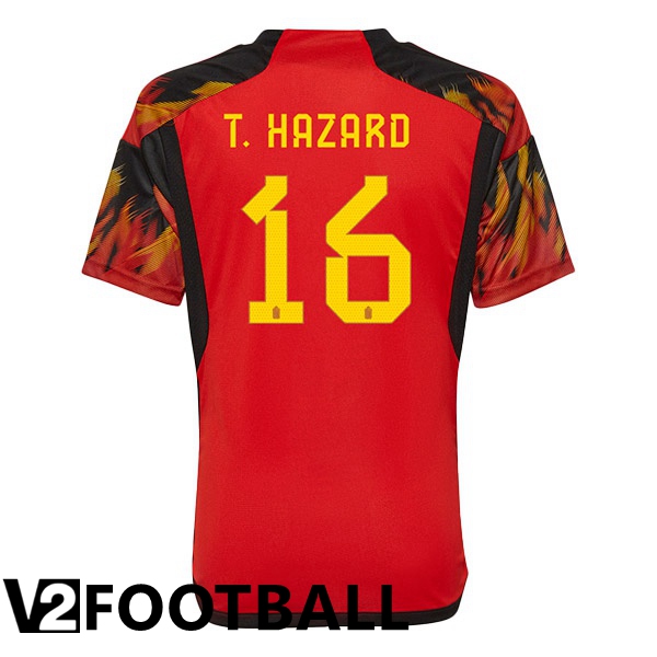 Belgium (T. HAZARD 16) Home Shirts Red World Cup 2022