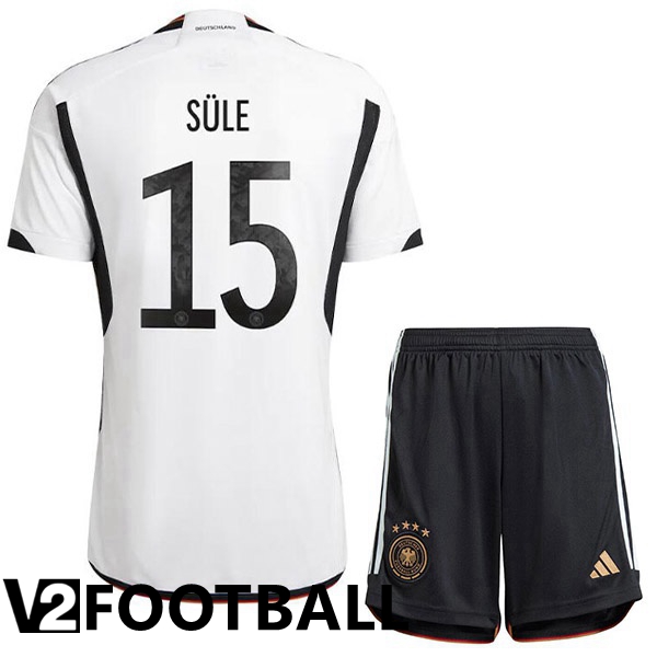 Germany (SULE 15) Kids Home Shirts Black White World Cup 2022