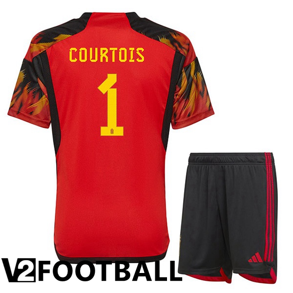 Belgium (COURTOIS 1) Kids Home Shirts Red World Cup 2022