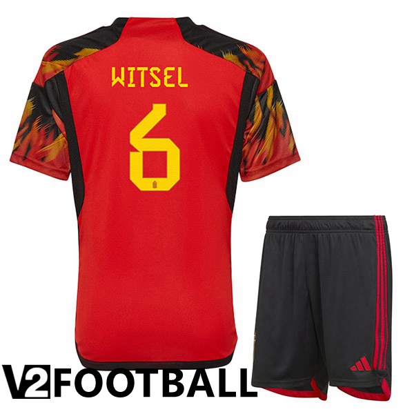 Belgium (WITSEL 6) Kids Home Shirts Red World Cup 2022