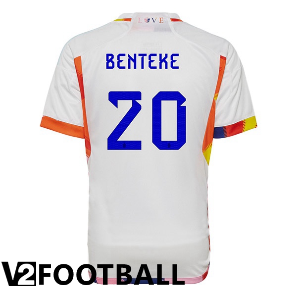 Belgium (BENTEKE 20) Away Shirts White World Cup 2022