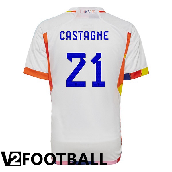 Belgium (CASTAGNE 21) Away Shirts White World Cup 2022