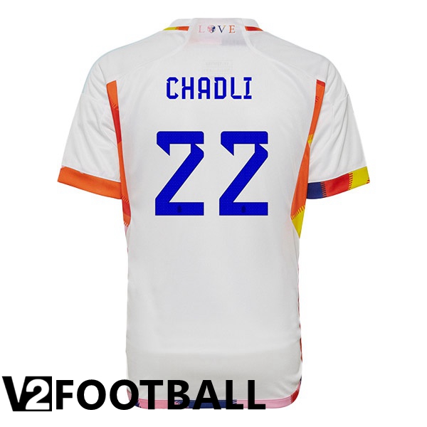 Belgium (CHADLI 22) Away Shirts White World Cup 2022