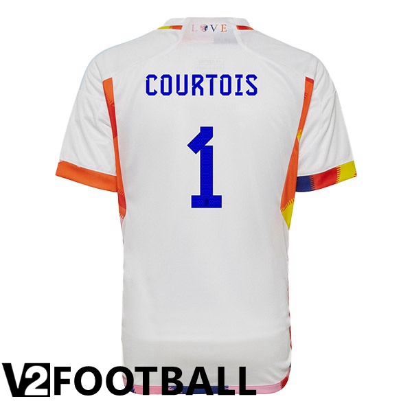 Belgium (COURTOIS 1) Away Shirts White World Cup 2022