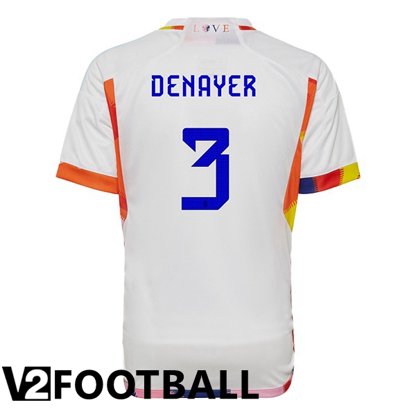 Belgium (DENAYER 3) Away Shirts White World Cup 2022