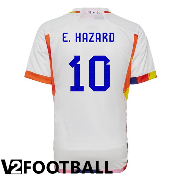 Belgium (E.HAZARD 10) Away Shirts White World Cup 2022