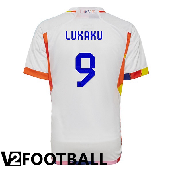 Belgium (LUKAKU 9) Away Shirts White World Cup 2022