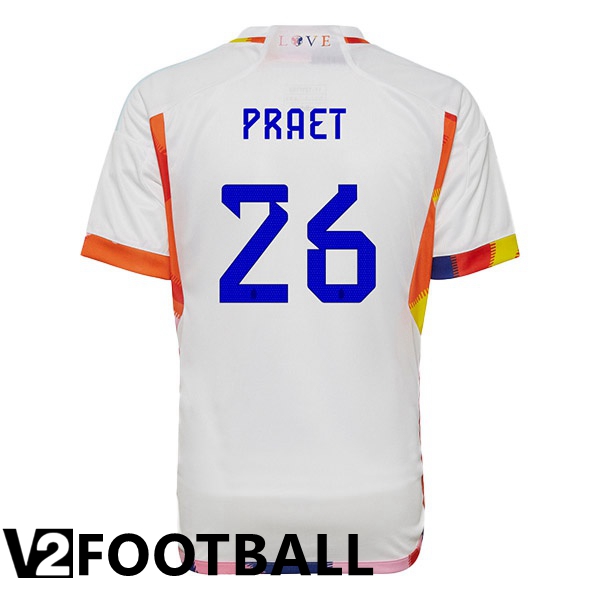 Belgium (PRAET 26) Away Shirts White World Cup 2022