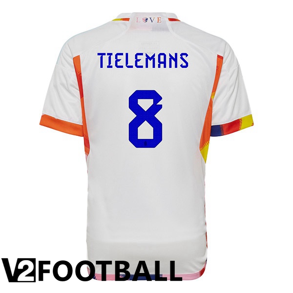 Belgium (TIELEMANS 8) Away Shirts White World Cup 2022