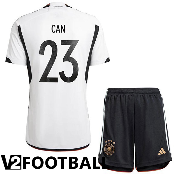 Germany (CAN 23) Kids Home Shirts Black White World Cup 2022