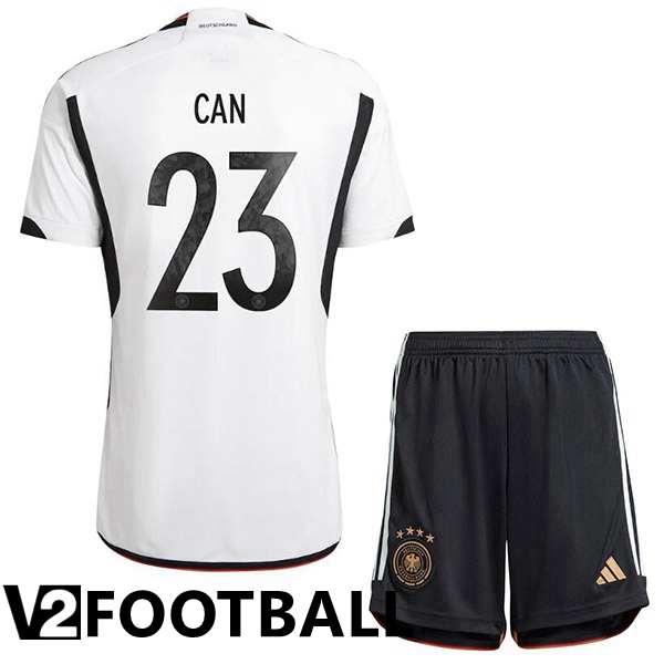 Germany (CAN 23) Kids Home Shirts Black White World Cup 2022