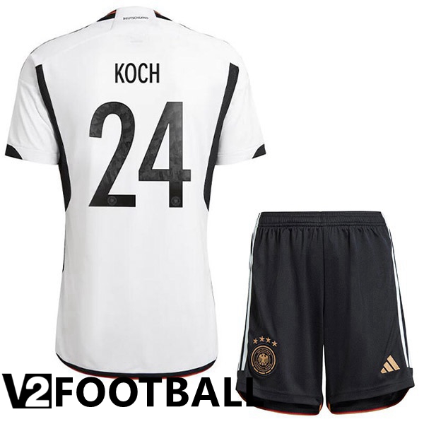 Germany (KOCH 24) Kids Home Shirts Black White World Cup 2022