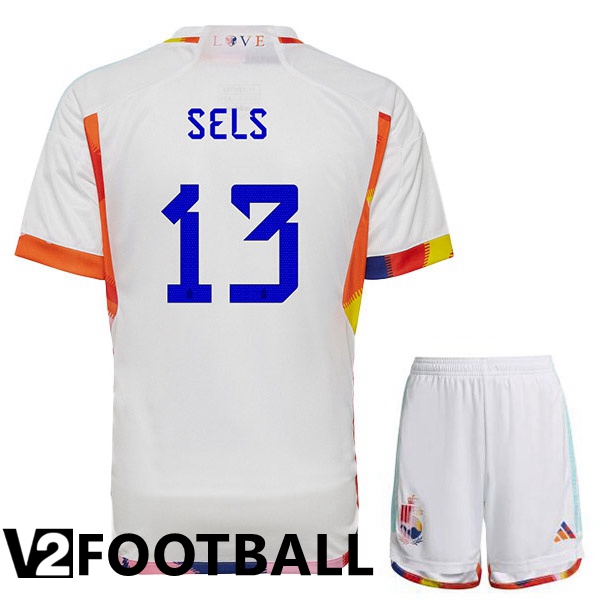 Belgium (SELS 13) Kids Away Shirts White World Cup 2022