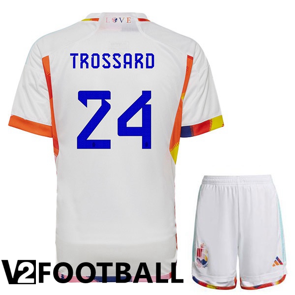 Belgium (TROSSARD 24) Kids Away Shirts White World Cup 2022