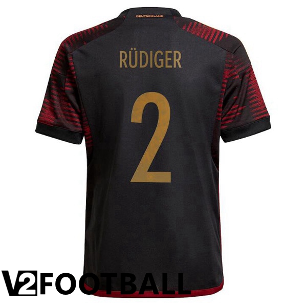 Germany (R脺DIGER 2) Away Shirts Black World Cup 2022