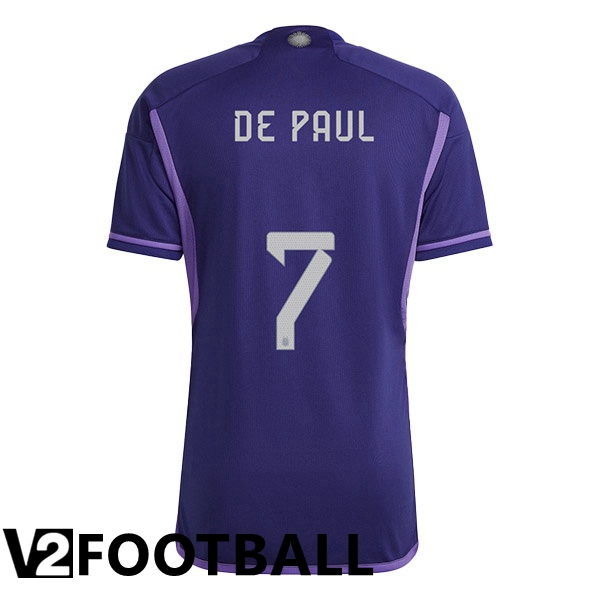 Argentina (DE PAUL 7) Away Shirts Purple World Cup 2022