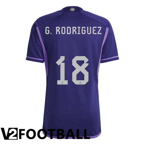 Argentina (G. RODRIGUEZ 18) Away Shirts Purple World Cup 2022