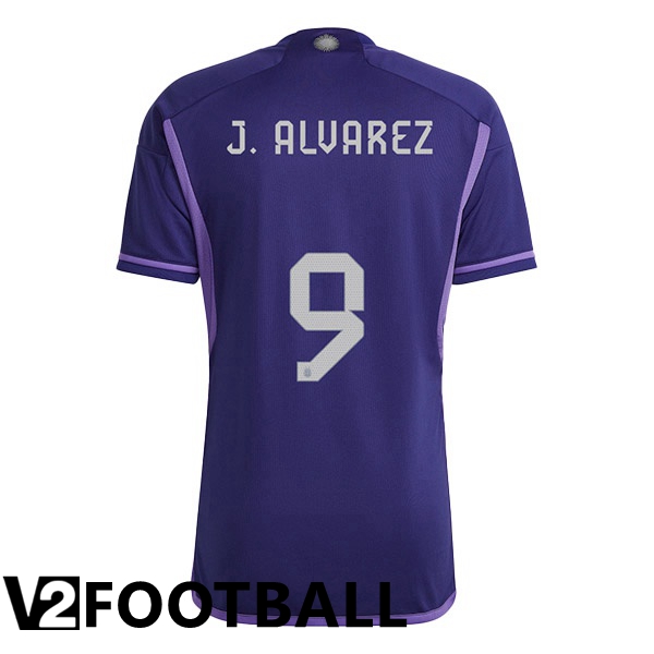 Argentina (J.ALVAREZ 9) Away Shirts Purple World Cup 2022