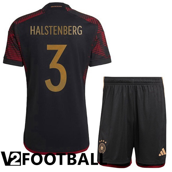 Germany (HALSTENBERG 3) Kids Away Shirts Black World Cup 2022