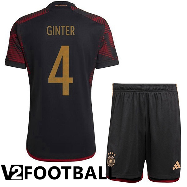 Germany (GINTER 4) Kids Away Shirts Black World Cup 2022