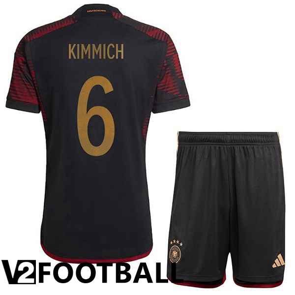 Germany (KIMMICH 6) Kids Away Shirts Black World Cup 2022