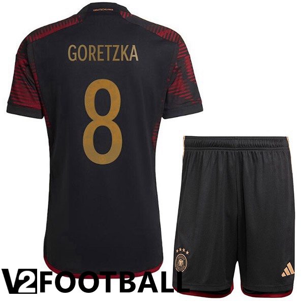 Germany (GORETZKA 8) Kids Away Shirts Black World Cup 2022