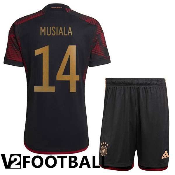 Germany (MUSIALA 14) Kids Away Shirts Black World Cup 2022